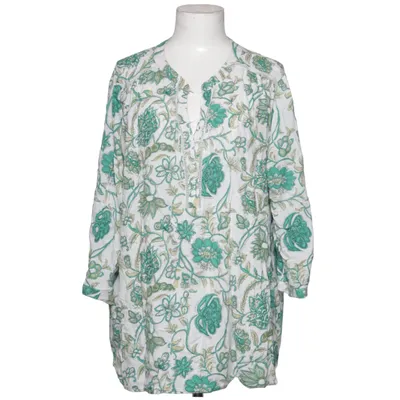 Blouse (White, Green) from Paprika Cotton, Viscose