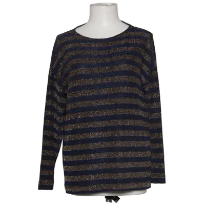 Strickpullover (Blau, Gold, Schwarz) von Piú & Piú Elasthan, Metallfaser, Viskose