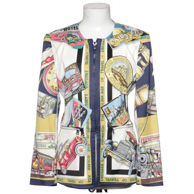 Blazer (White, Multicolored) from Renzo Acetate, Elastane, Polyamide