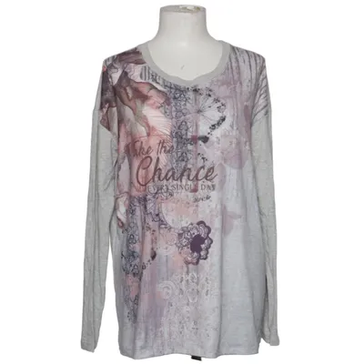 Langærmet t-shirt (Grå, Flerfarvet) fra Gina Laura Elastan, Polyester, Viscose