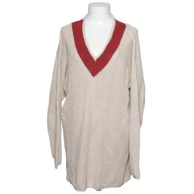 Sweater (Beige, Red) from Di Bari Cotton, Linen
