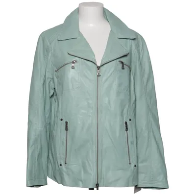 Veste en cuir (Vert) de Jilani Collection Coton, Cuir, Polyester