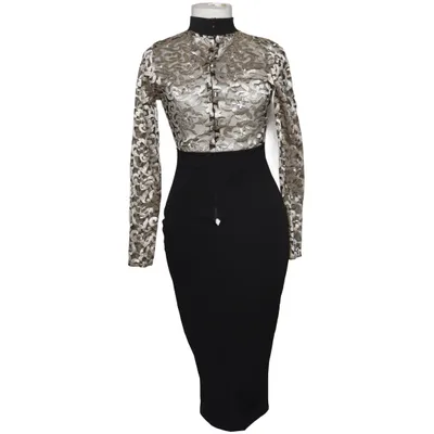 Cocktail dress (Black, Gold) from Edge Street Elastane, Polyester