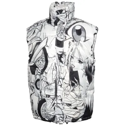 Outdoor vest (Zwart, Wit) van Bershka x Billie Eilish Polyester