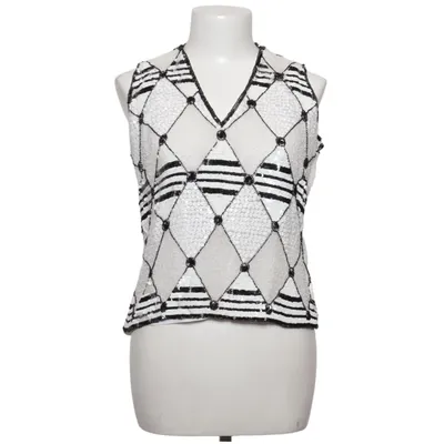 Vest (Black, White) from Gina Bacconi Polyester, Silk
