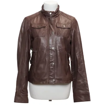 Veste en cuir (Marron) de Aust Coton, Cuir, Polyester