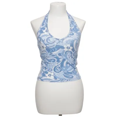 Halterneck top (Blå, Hvid) fra Hollister Bomuld, Elastan