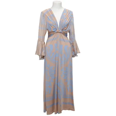 Robe portefeuille (Beige, Bleu) de Trois Ka Élasthane, Polyester