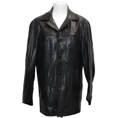 Leather coat (Black) from 3 Suisses Leather, Polyester