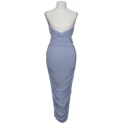 Robe longue (Bleu) de Femme Luxe Élasthane, Polyester