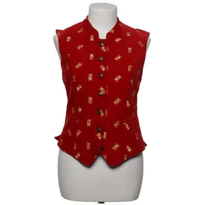 Vest (Red, Gold) from Strohmaier Cotton, Viscose