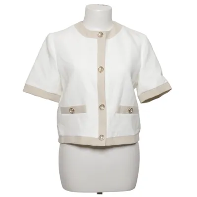 Blazer (White, Beige) from Zara Elastane, Polyester, Viscose