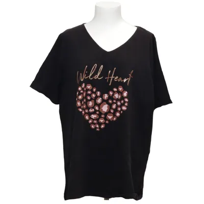 T-shirt (Svart, Flerfärgad) från Aprico Bomull, Elastan