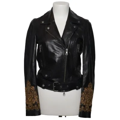 Bikerjacke (Schwarz) von SET Urban Deluxe Baumwolle, Leder