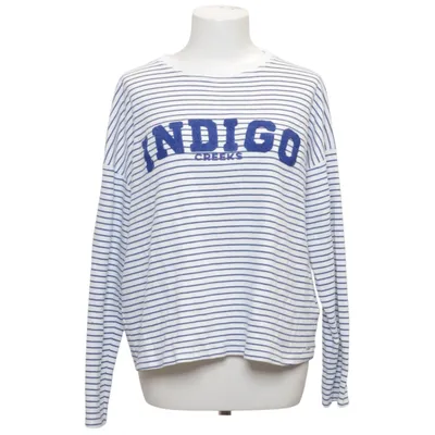 Långärmad t-shirt (Vit, Blå) från Creeks Bomull, Polyester