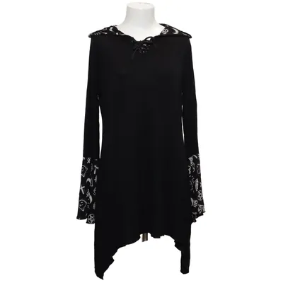 Sweat à capuche (Noir, Blanc) de Gothicana by EMP Élasthane, Viscose