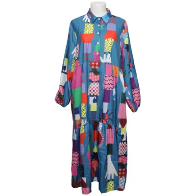 Jurk (Blauw, Meerkleurig)