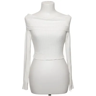 Sweater (White) from Bershka Elastane, Polyester, Viscose