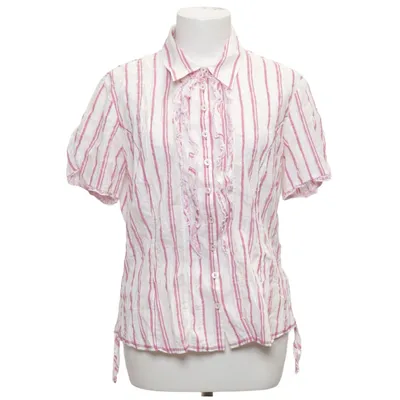 Kortærmet skjorte (Hvid, Pink, Gul) fra Crisca Bomuld, Polyester, Viscose