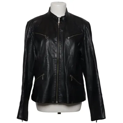 Leren jack (Zwart) van Saki Collection