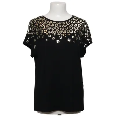 T-shirt (Sort, Guld) fra VA Milano Elastan, Viscose