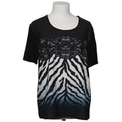 Top (Schwarz, Weiß, Blau) von Femme Elasthan, Polyester, Viskose
