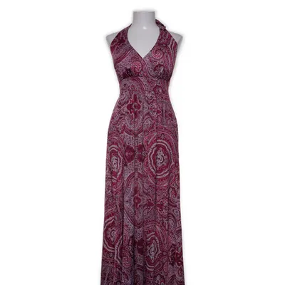 Halterneckklänning (Röd, Vit, Flerfärgad) från Okay Elastan, Polyester