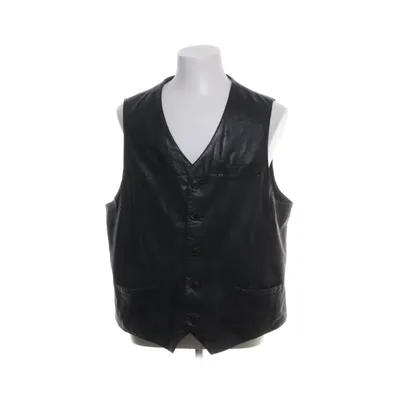 Leren vest (Zwart) van Glassly