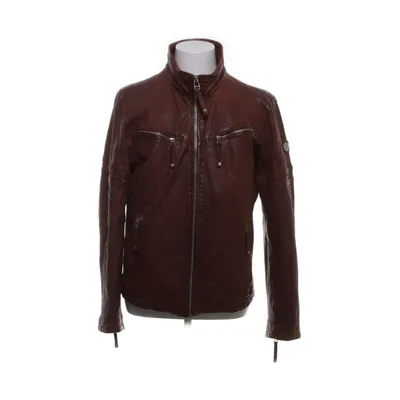 Leather jacket (Red) from Jilani Collection Cotton, Polyester, Leather