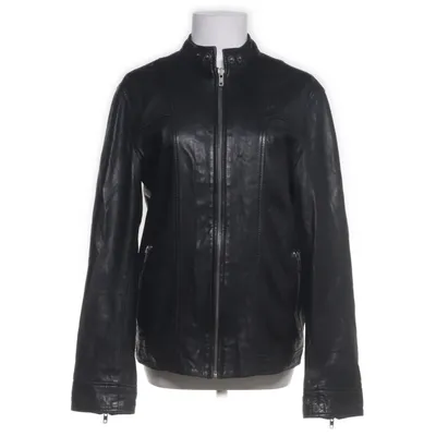 Leren jack (Zwart) van Samsøe & Samsøe Leer, Polyester