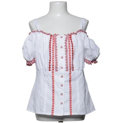 Dirndl blouse (Wit, Rood) van Alphorn Katoen, Polyester