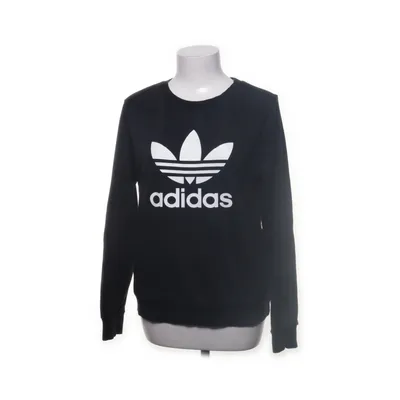 Collegetröja (Svart, Vit) från Adidas Bomull, Polyester