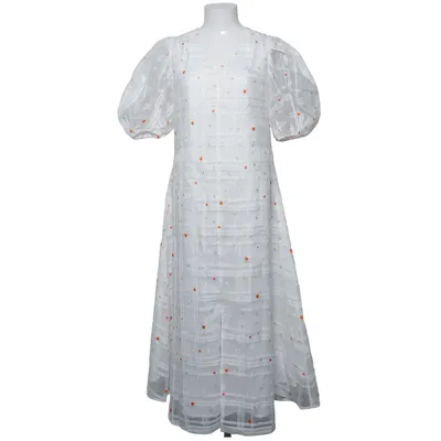 Maxi jurk (Wit, Meerkleurig) van Coast Elastaan, Veer, Polyester