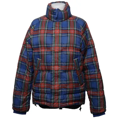 Daunenjacke (Blau, Rot, Mehrfarbig) von JW Anderson x Uniqlo Baumwolle, Daune, Elasthan, Lederimitat, Nylon, Polyester