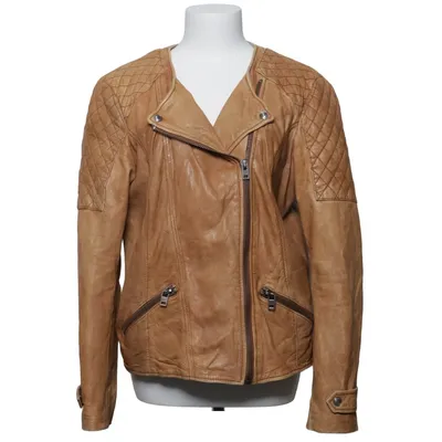 Läderjacka (Brun) från ESPRIT Bomull, Skinn, Polyester