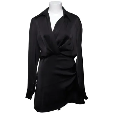 Wrap dress (Black) from INDEFEIR Polyester