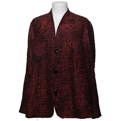 Blazer (Red, Black) from Habella Polyester, Viscose