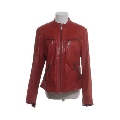 Online Red Saki Geniune Leather Jacket