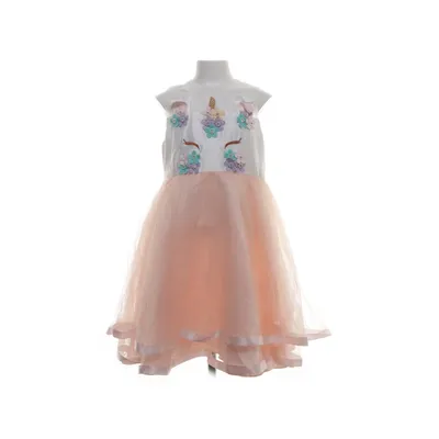 Evening gown (White, Multicolored) Cotton, Viscose