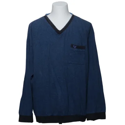 T-shirt à manches longues (Bleu, Gris) de Commander Coton
