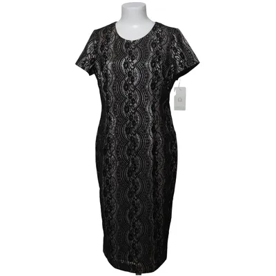 Cocktailjurk (Zwart, Beige) van Omega Elastaan, Viscose