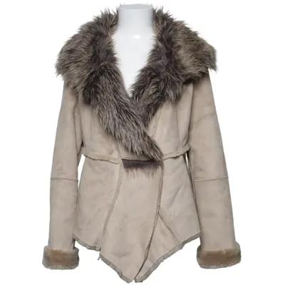 Veste en peau de mouton retournée (Beige) de 1060 Clothes Acrylique, Polyester
