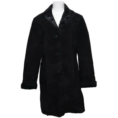 Leather coat (Black) from Giacca Acrylic, Leather, Polyester