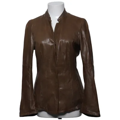 Läderjacka (Brun) Bomull, Skinn, Polyester