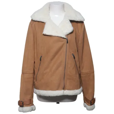 Shearlingjakke (Brun, Hvid) fra Fritzi aus Preußen Bomuld, Polyester
