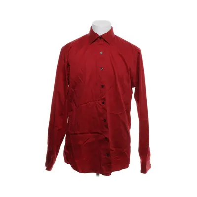 Shirt (Rood) van Dressmann Katoen, Elastaan