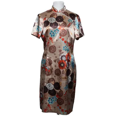 Cheongsam (Beige, Flerfärgad) från Sarah Kern Acetat, Elastan, Polyamid, Polyester