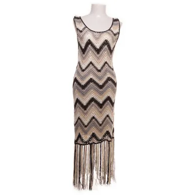 Jurk (Beige, Zwart, Meerkleurig) van Desigual Acryl, Elastaan, Viscose