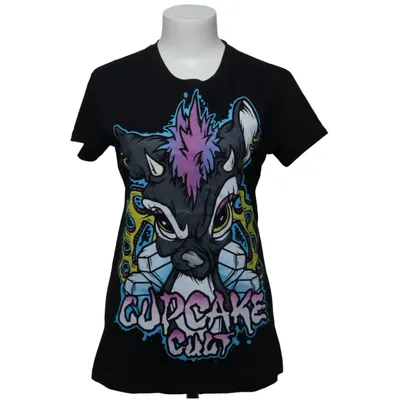 T-shirt (Black, Multicolored) from Cupcake Cult Cotton