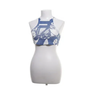 Crop top (White, Blue) from Edikted Cotton, Elastane